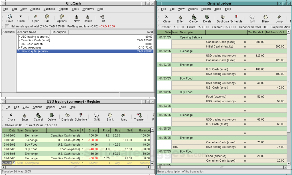 A screenshot of GnuCash, from SoftwareSuggest.com