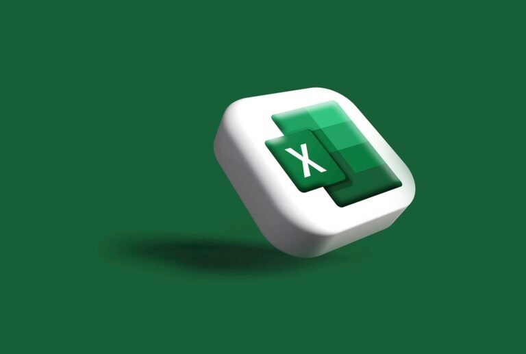 A 3D model graphic of the Microsoft Excel software logo on a green background, as a symbol for how to make an invoice in Excel.