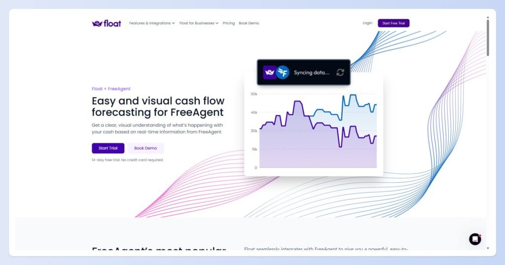 Float dashboard comparing visual what-if cash flow scenarios side by side