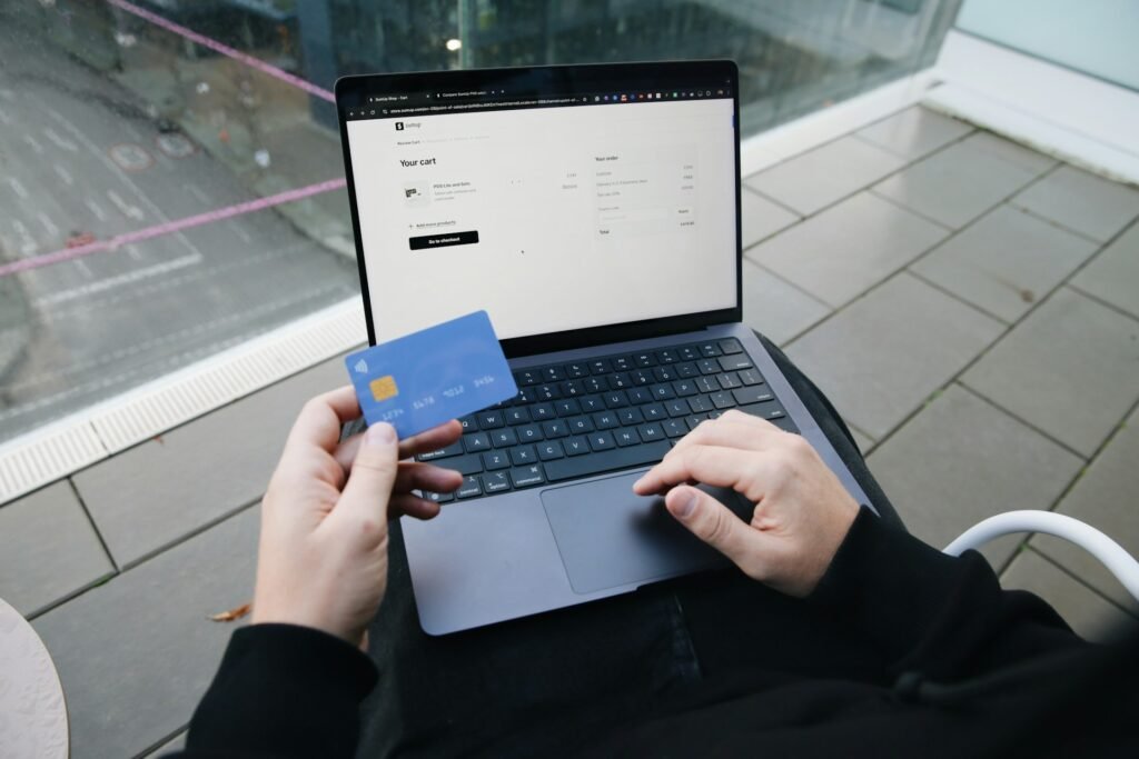 Freelancer setting up online payment with a credit card for automatic invoicing