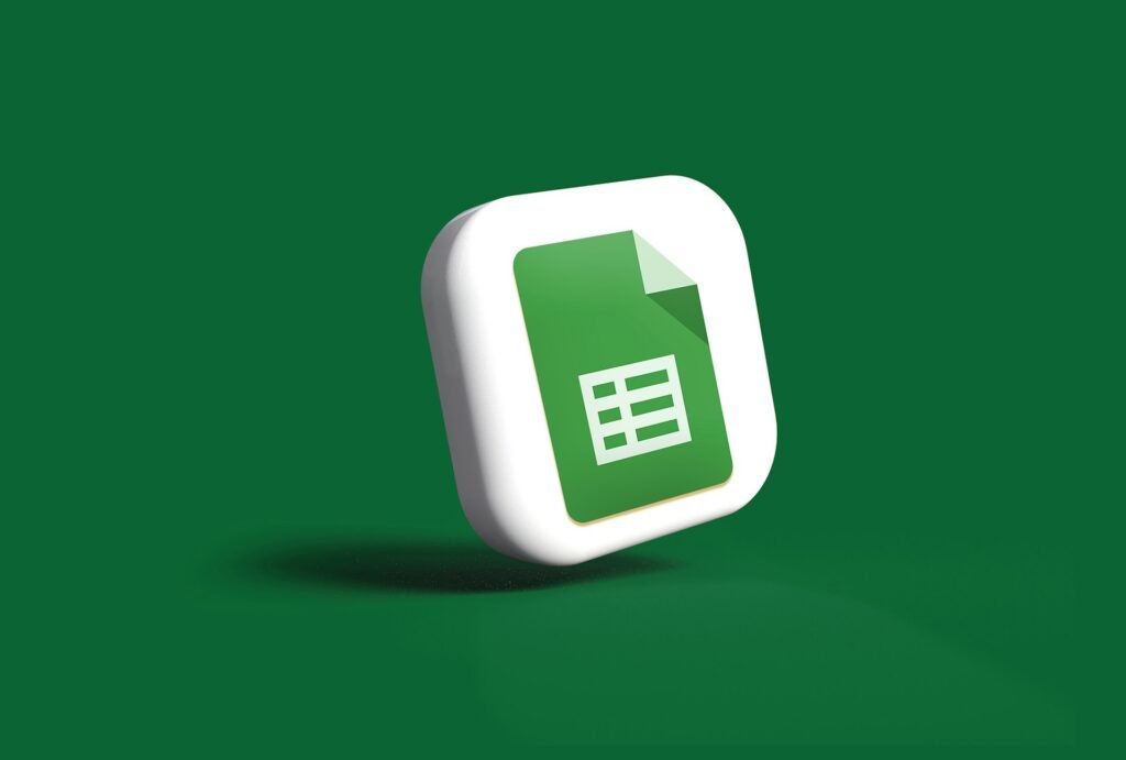 Google Sheets app icon on a green background